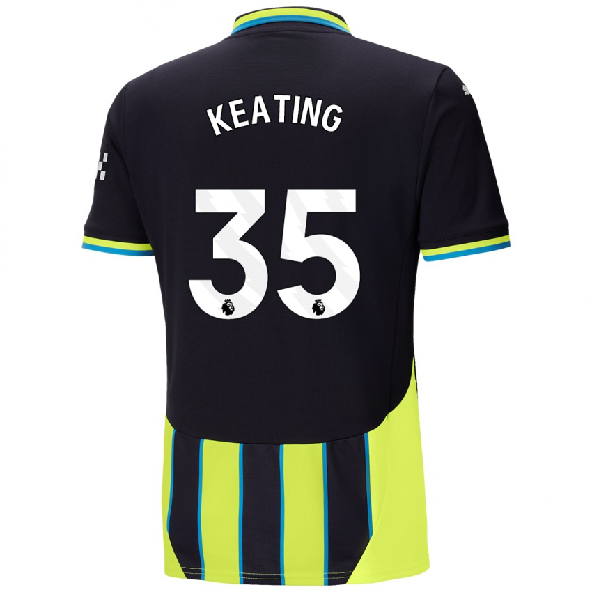 Hombre Camiseta Khiara Keating #35 Azul Amarillo 2ª Equipación 2024/25 La Camisa