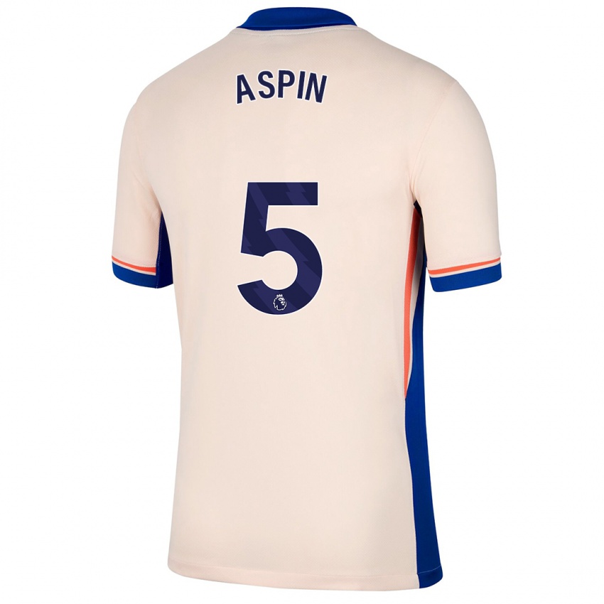 Hombre Camiseta Brooke Aspin #5 Beige Claro 2ª Equipación 2024/25 La Camisa