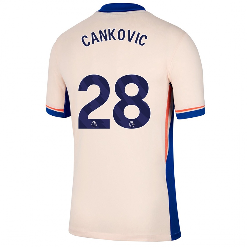 Hombre Camiseta Jelena Čanković #28 Beige Claro 2ª Equipación 2024/25 La Camisa