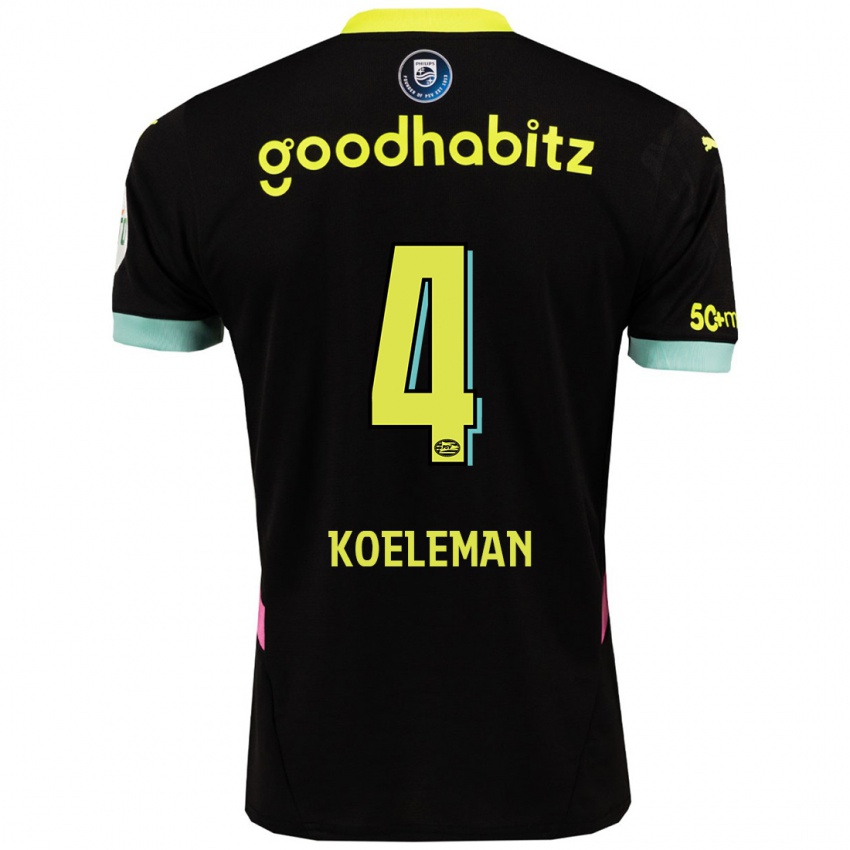 Hombre Camiseta Senna Koeleman #4 Negro Amarillo 2ª Equipación 2024/25 La Camisa