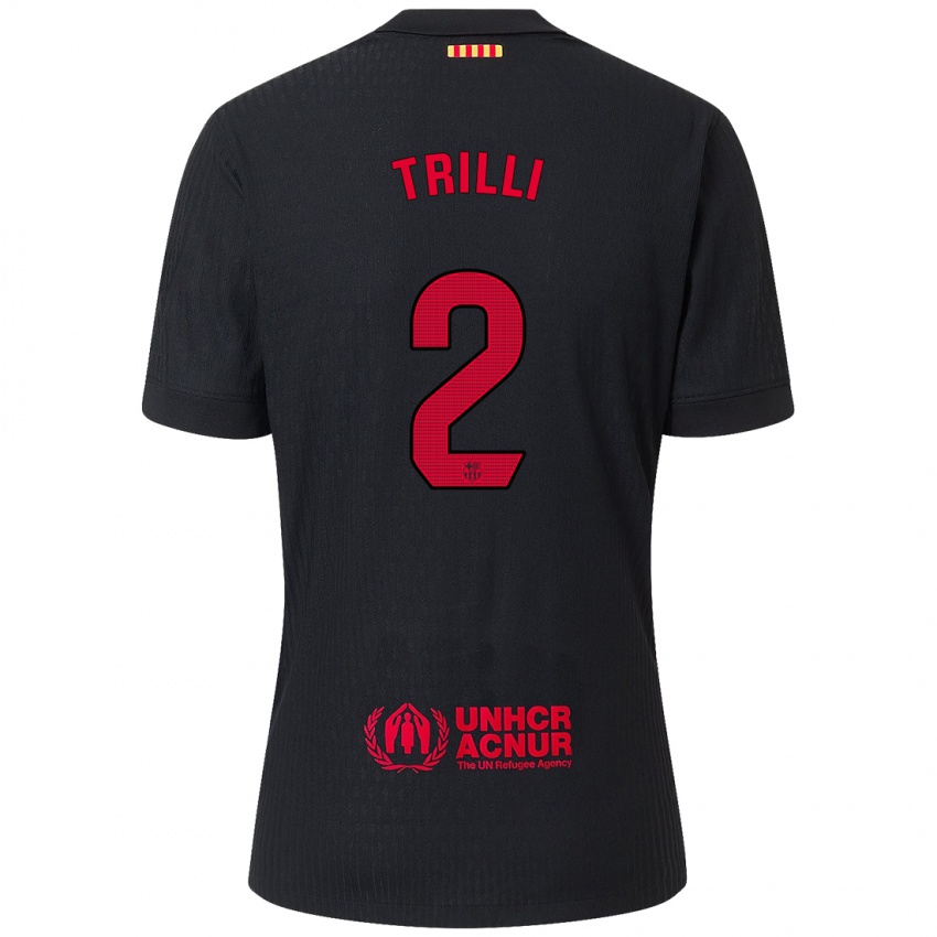 Hombre Camiseta Trilli #2 Negro Rojo 2ª Equipación 2024/25 La Camisa