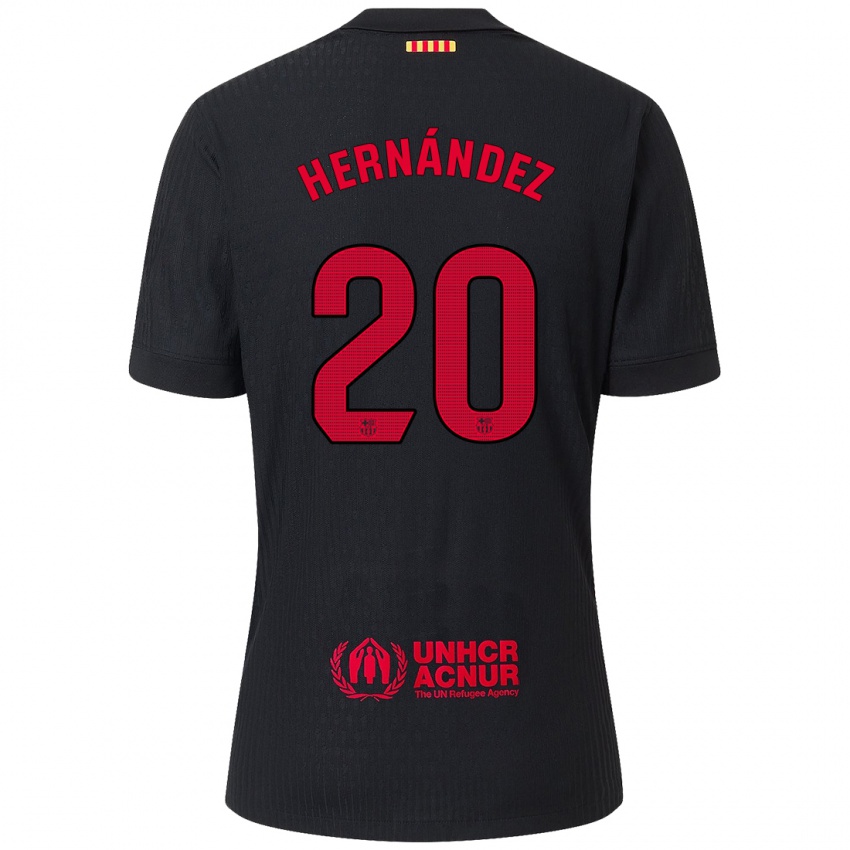 Hombre Camiseta Unai Hernández #20 Negro Rojo 2ª Equipación 2024/25 La Camisa