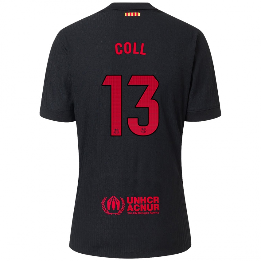 Hombre Camiseta Cata Coll #13 Negro Rojo 2ª Equipación 2024/25 La Camisa