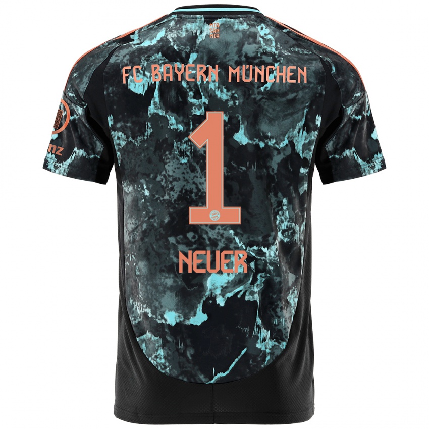 Hombre Camiseta Manuel Neuer #1 Negro 2ª Equipación 2024/25 La Camisa