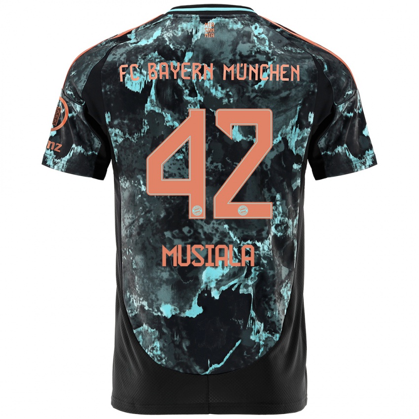 Hombre Camiseta Jamal Musiala #42 Negro 2ª Equipación 2024/25 La Camisa