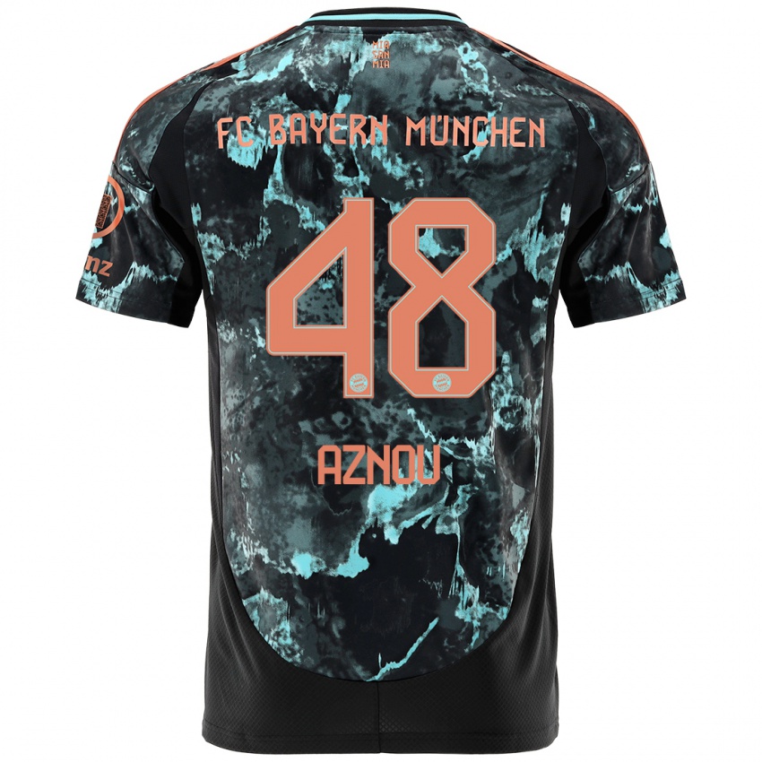 Hombre Camiseta Adam Aznou #48 Negro 2ª Equipación 2024/25 La Camisa