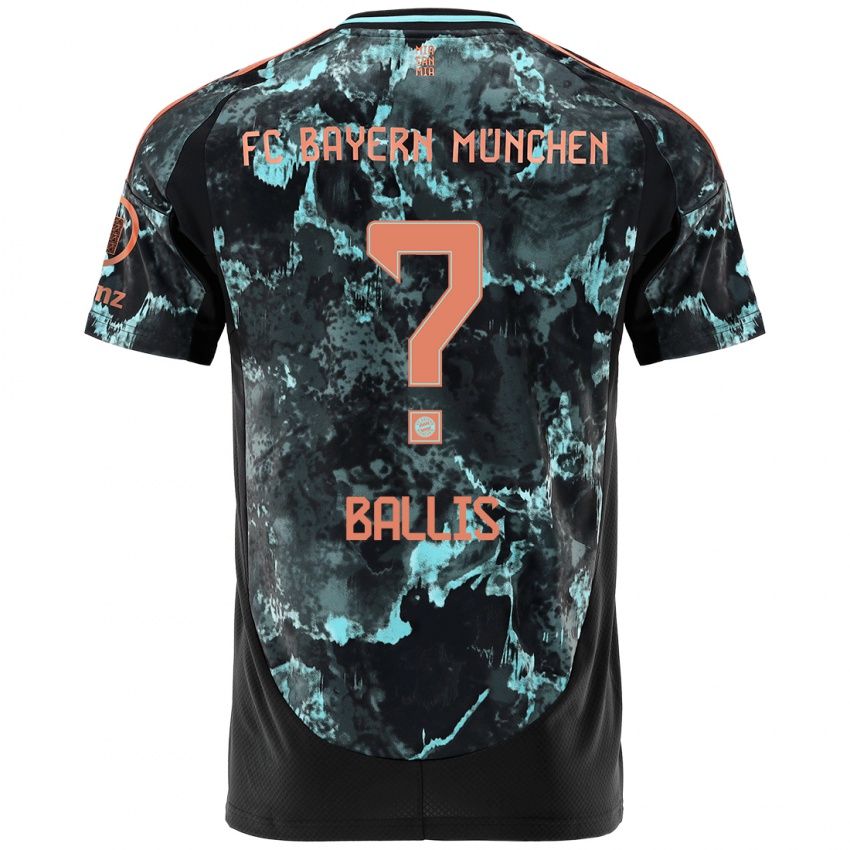 Hombre Camiseta Benjamin Ballis #0 Negro 2ª Equipación 2024/25 La Camisa