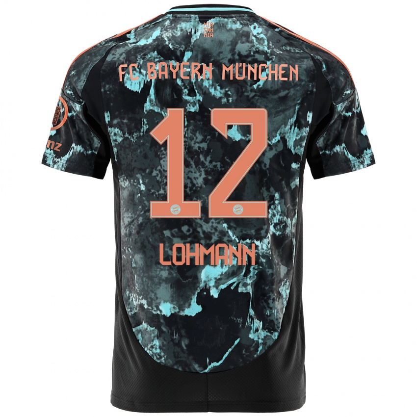 Hombre Camiseta Sydney Lohmann #12 Negro 2ª Equipación 2024/25 La Camisa