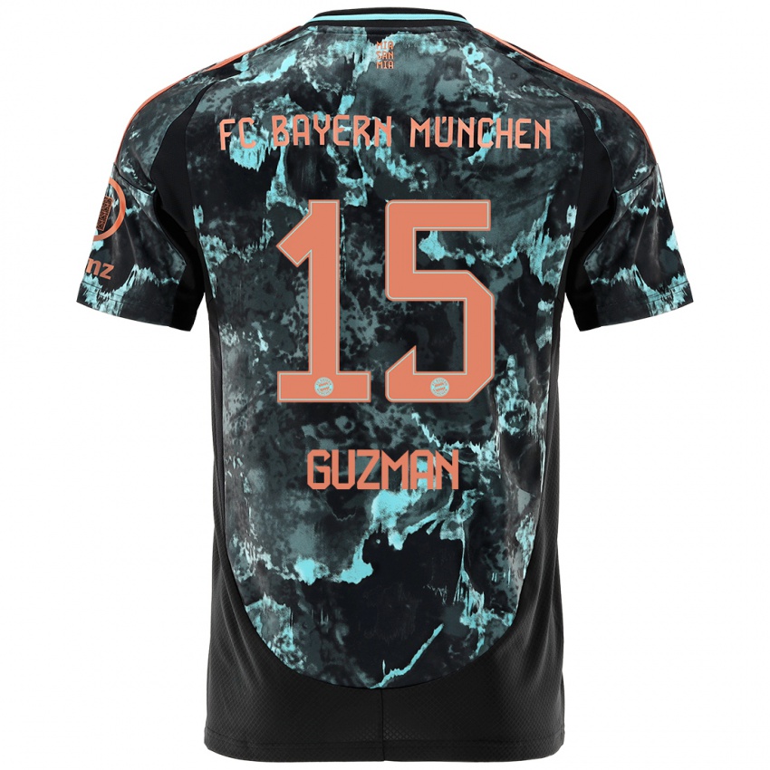 Hombre Camiseta Ana María Guzmán #15 Negro 2ª Equipación 2024/25 La Camisa