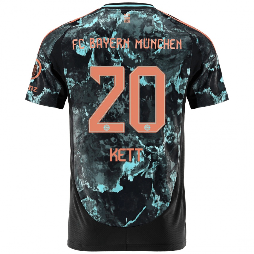 Hombre Camiseta Franziska Kett #20 Negro 2ª Equipación 2024/25 La Camisa