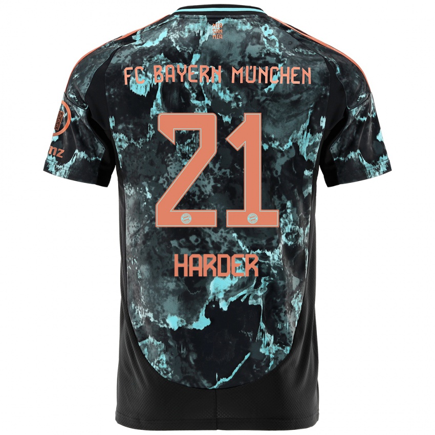 Hombre Camiseta Pernille Harder #21 Negro 2ª Equipación 2024/25 La Camisa