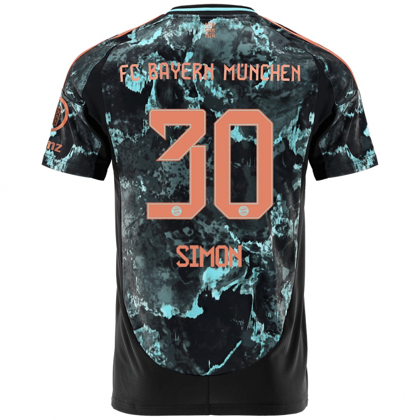 Hombre Camiseta Carolin Simon #30 Negro 2ª Equipación 2024/25 La Camisa