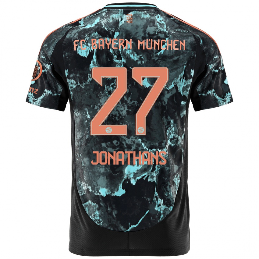 Hombre Camiseta David Jonathans #27 Negro 2ª Equipación 2024/25 La Camisa