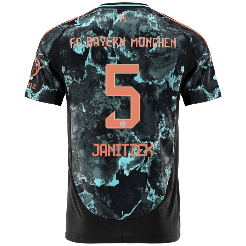 Hombre Camiseta Justin Janitzek #5 Negro 2ª Equipación 2024/25 La Camisa