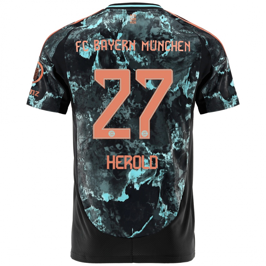 Hombre Camiseta David Herold #27 Negro 2ª Equipación 2024/25 La Camisa