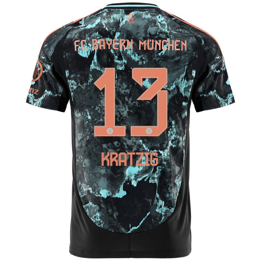 Hombre Camiseta Frans Kratzig #13 Negro 2ª Equipación 2024/25 La Camisa