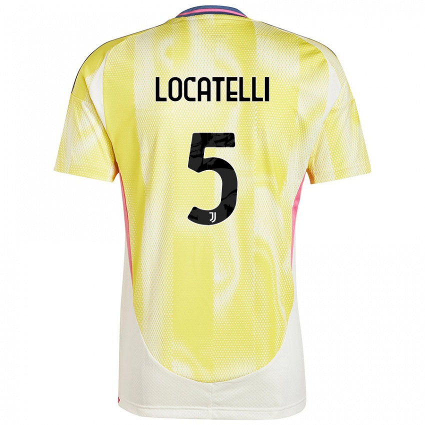 Hombre Camiseta Manuel Locatelli #5 Amarillo Solar 2ª Equipación 2024/25 La Camisa