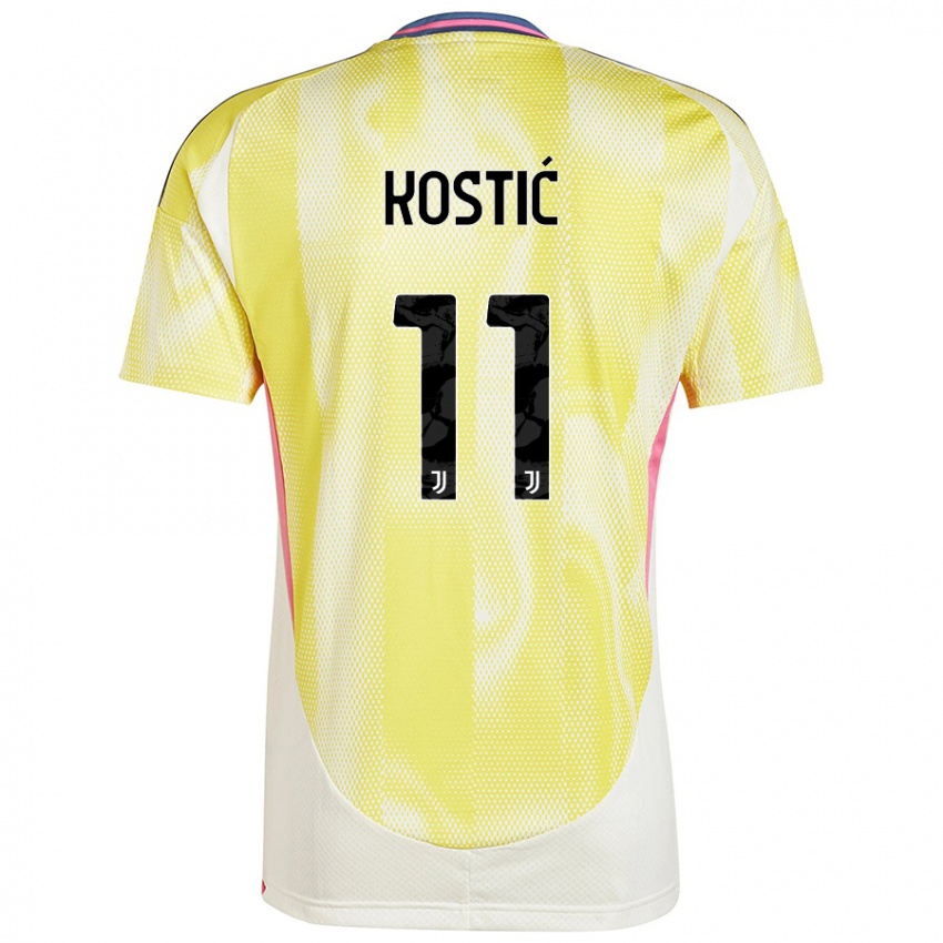 Hombre Camiseta Filip Kostic #11 Amarillo Solar 2ª Equipación 2024/25 La Camisa