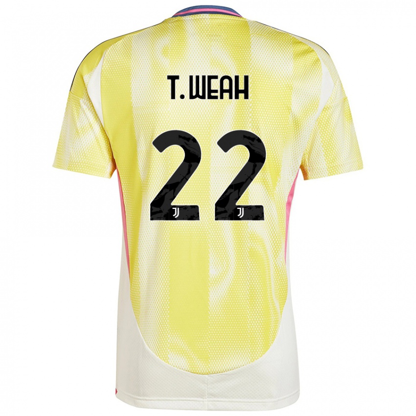 Hombre Camiseta Timothy Weah #22 Amarillo Solar 2ª Equipación 2024/25 La Camisa