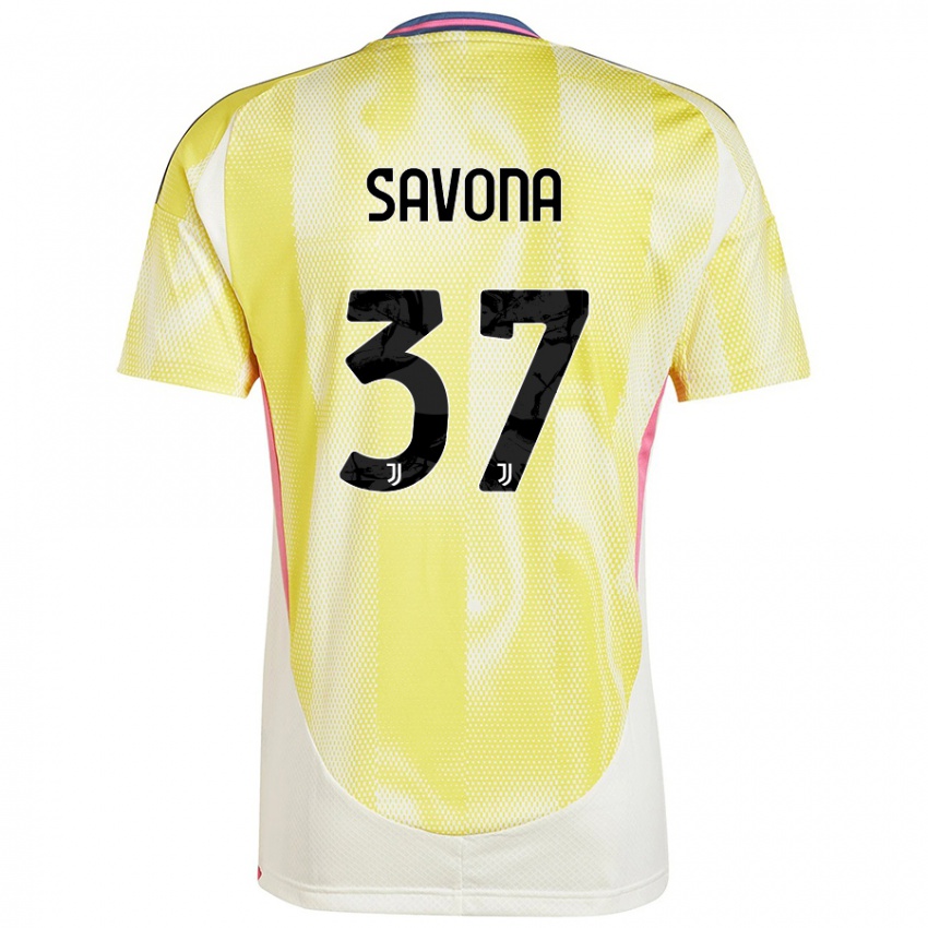 Hombre Camiseta Nicolo Savona #37 Amarillo Solar 2ª Equipación 2024/25 La Camisa