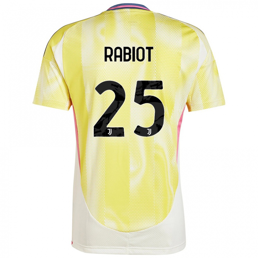 Hombre Camiseta Adrien Rabiot #25 Amarillo Solar 2ª Equipación 2024/25 La Camisa