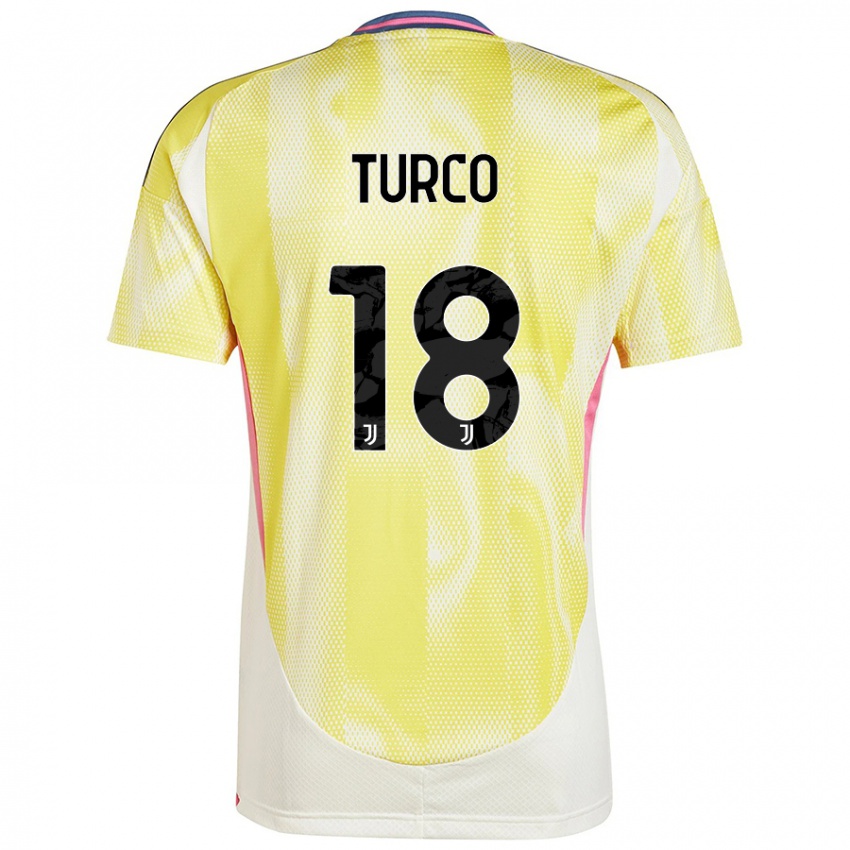 Hombre Camiseta Nicolo Turco #18 Amarillo Solar 2ª Equipación 2024/25 La Camisa