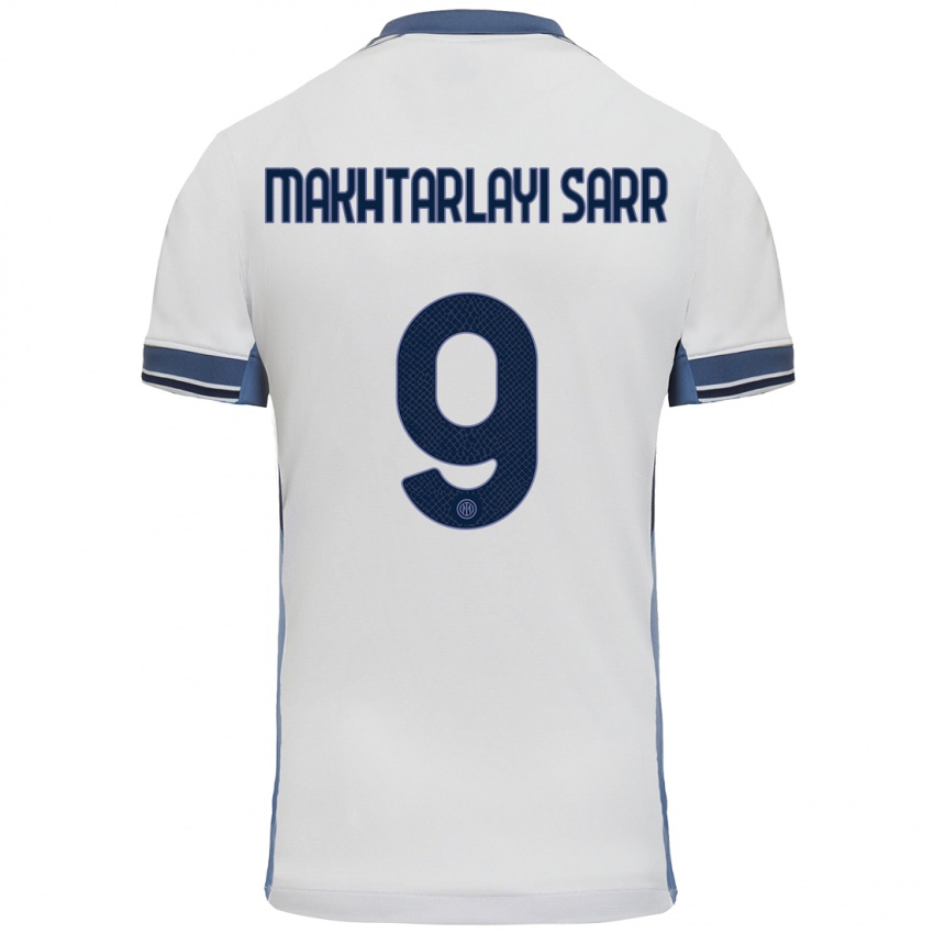 Hombre Camiseta Amadou Makhtarlayi Sarr #9 Blanco Gris 2ª Equipación 2024/25 La Camisa