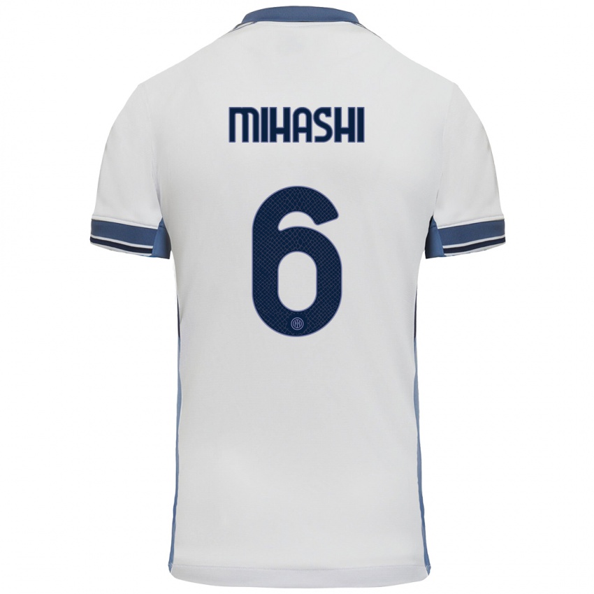 Hombre Camiseta Mana Mihashi #6 Blanco Gris 2ª Equipación 2024/25 La Camisa