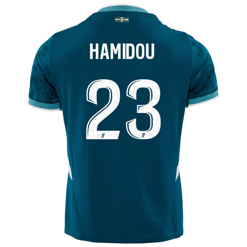 Hombre Camiseta Jamila Hamidou #23 Azul Turquesa 2ª Equipación 2024/25 La Camisa