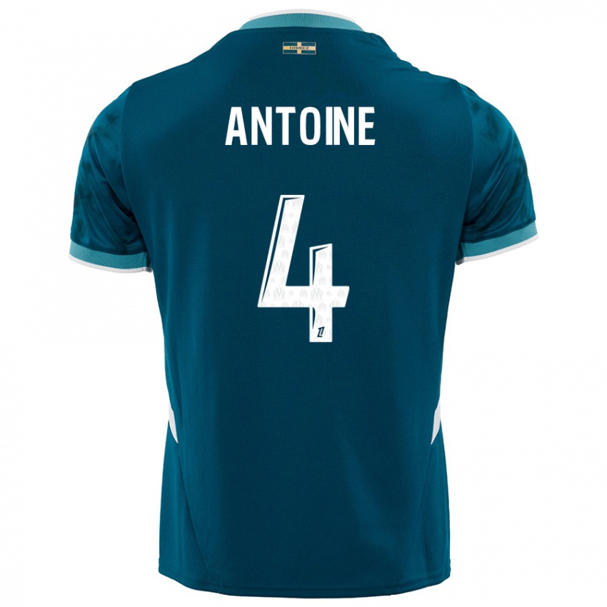 Hombre Camiseta Maud Antoine #4 Azul Turquesa 2ª Equipación 2024/25 La Camisa