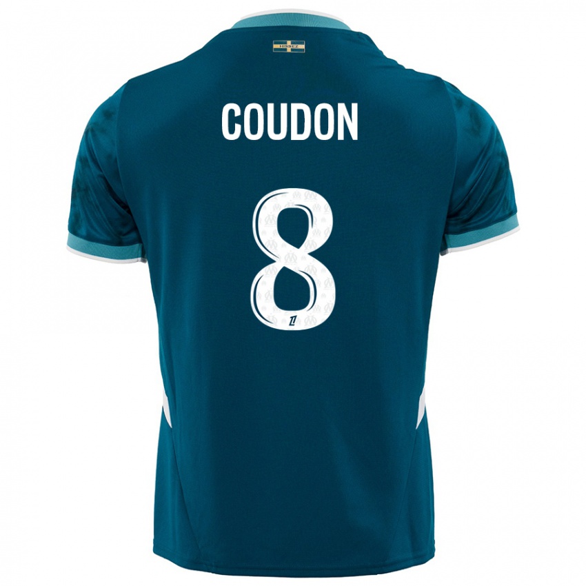 Hombre Camiseta Marine Coudon #8 Azul Turquesa 2ª Equipación 2024/25 La Camisa