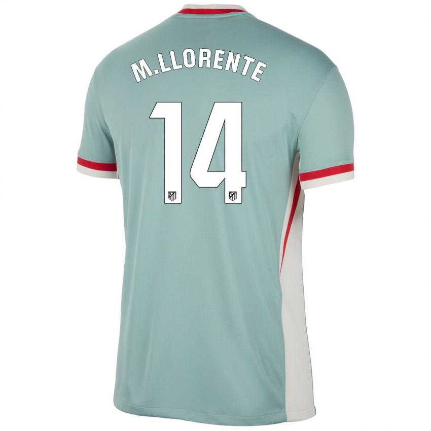 Hombre Camiseta Marcos Llorente #14 Beige Claro Azul 2ª Equipación 2024/25 La Camisa