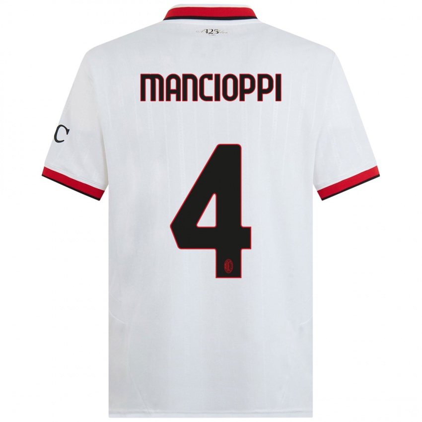 Hombre Camiseta Tommaso Mancioppi #4 Blanco Negro Rojo 2ª Equipación 2024/25 La Camisa