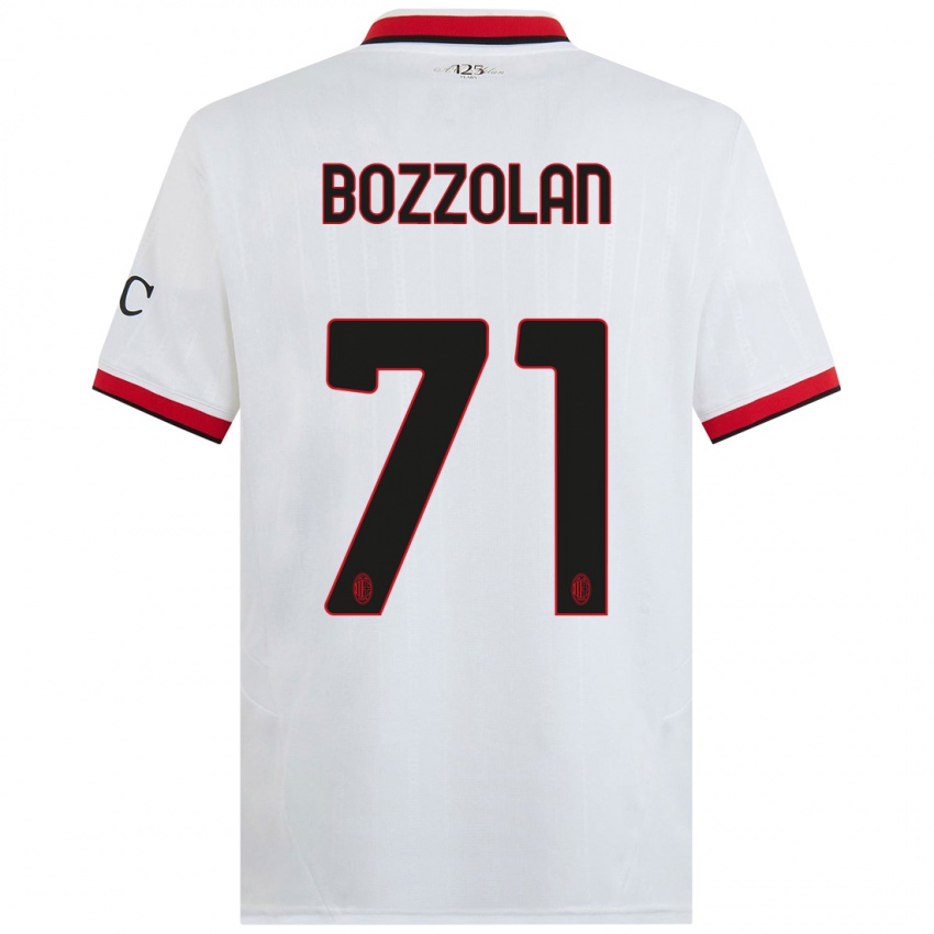 Hombre Camiseta Andrea Bozzolan #71 Blanco Negro Rojo 2ª Equipación 2024/25 La Camisa