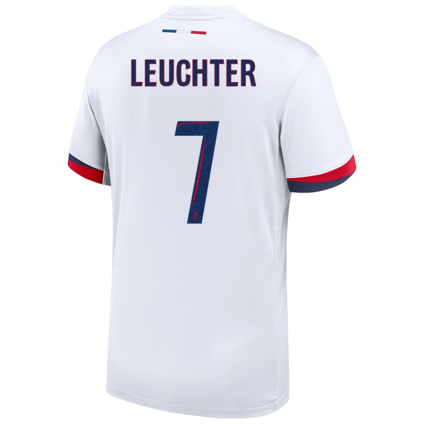 Hombre Camiseta Romée Leuchter #7 Blanco Azul Rojo 2ª Equipación 2024/25 La Camisa