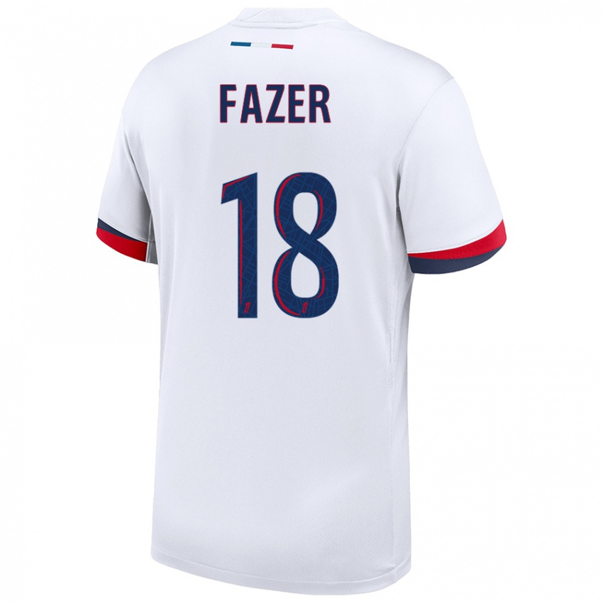 Hombre Camiseta Laurina Fazer #18 Blanco Azul Rojo 2ª Equipación 2024/25 La Camisa