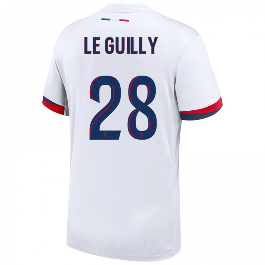 Hombre Camiseta Jade Le Guilly #28 Blanco Azul Rojo 2ª Equipación 2024/25 La Camisa