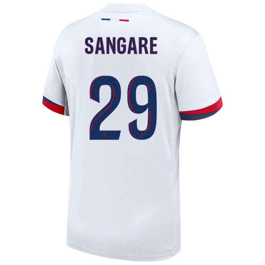 Hombre Camiseta Hawa Sangare #29 Blanco Azul Rojo 2ª Equipación 2024/25 La Camisa