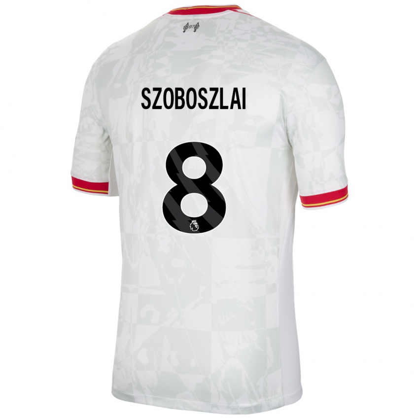 Hombre Camiseta Dominik Szoboszlai #8 Blanco Rojo Negro Equipación Tercera 2024/25 La Camisa