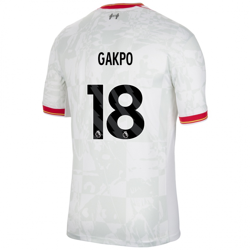 Hombre Camiseta Cody Gakpo #18 Blanco Rojo Negro Equipación Tercera 2024/25 La Camisa