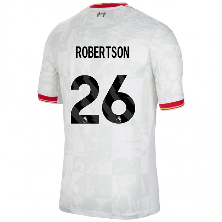 Hombre Camiseta Andrew Robertson #26 Blanco Rojo Negro Equipación Tercera 2024/25 La Camisa