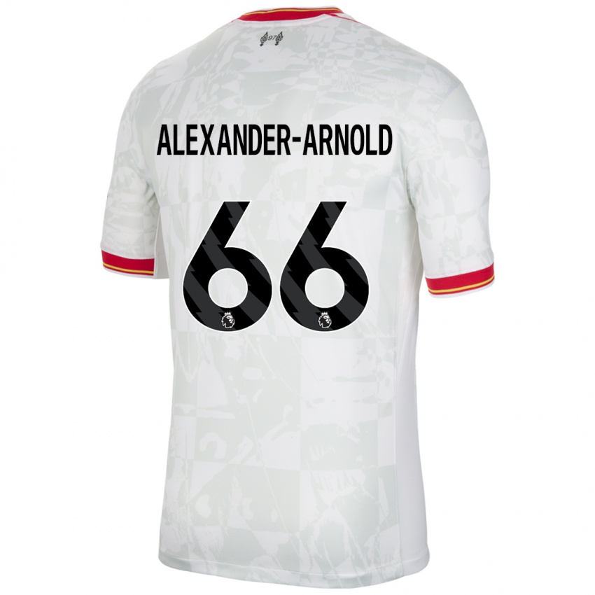 Hombre Camiseta Trent Alexander-Arnold #66 Blanco Rojo Negro Equipación Tercera 2024/25 La Camisa