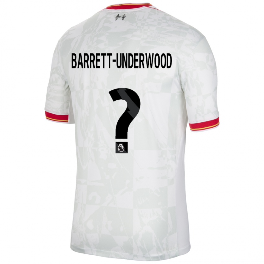 Hombre Camiseta Keehan Barrett-Underwood #0 Blanco Rojo Negro Equipación Tercera 2024/25 La Camisa