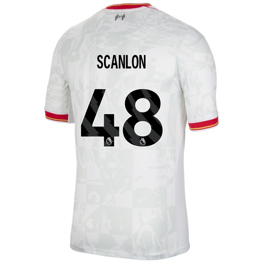 Hombre Camiseta Calum Scanlon #48 Blanco Rojo Negro Equipación Tercera 2024/25 La Camisa