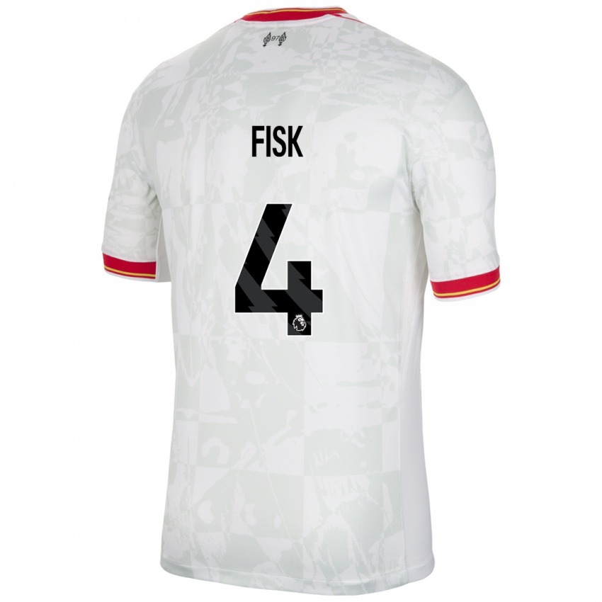 Hombre Camiseta Grace Fisk #4 Blanco Rojo Negro Equipación Tercera 2024/25 La Camisa