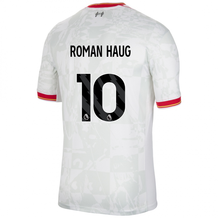 Hombre Camiseta Sophie Román Haug #10 Blanco Rojo Negro Equipación Tercera 2024/25 La Camisa