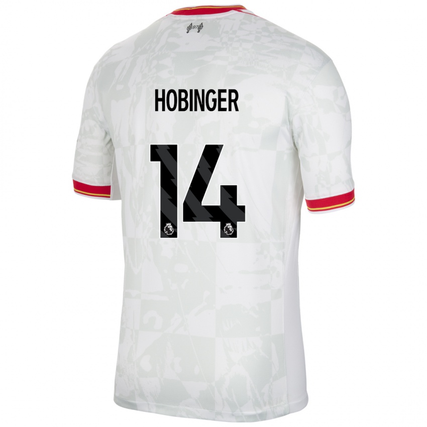 Hombre Camiseta Marie Höbinger #14 Blanco Rojo Negro Equipación Tercera 2024/25 La Camisa