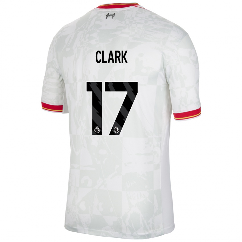 Hombre Camiseta Jenna Clark #17 Blanco Rojo Negro Equipación Tercera 2024/25 La Camisa