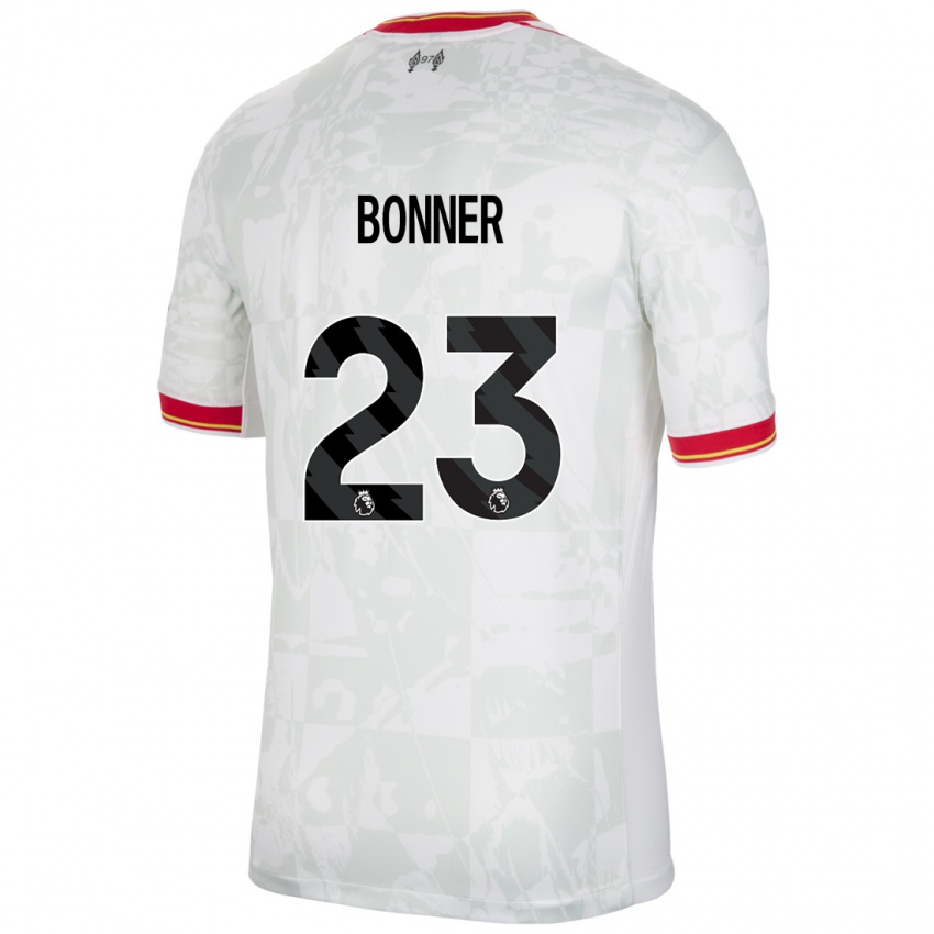 Hombre Camiseta Gemma Bonner #23 Blanco Rojo Negro Equipación Tercera 2024/25 La Camisa