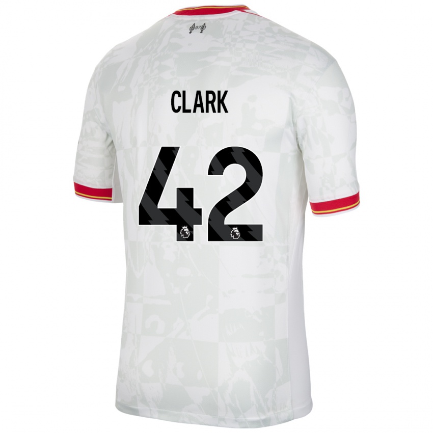 Hombre Camiseta Bobby Clark #42 Blanco Rojo Negro Equipación Tercera 2024/25 La Camisa